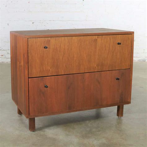 mid century wood file cabinet